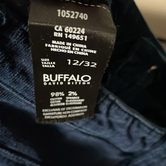 Women’s size 12/32 buffalo supreme midrise skinny stretch darkblue corduroy pant - Picture 9 of 12